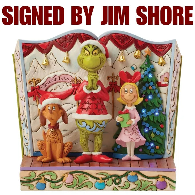 Dr Seuss The Grinch by Jim Shore - Grinch with Max & Cindy Lou LED - First Edition (Signed by Jim Shore)