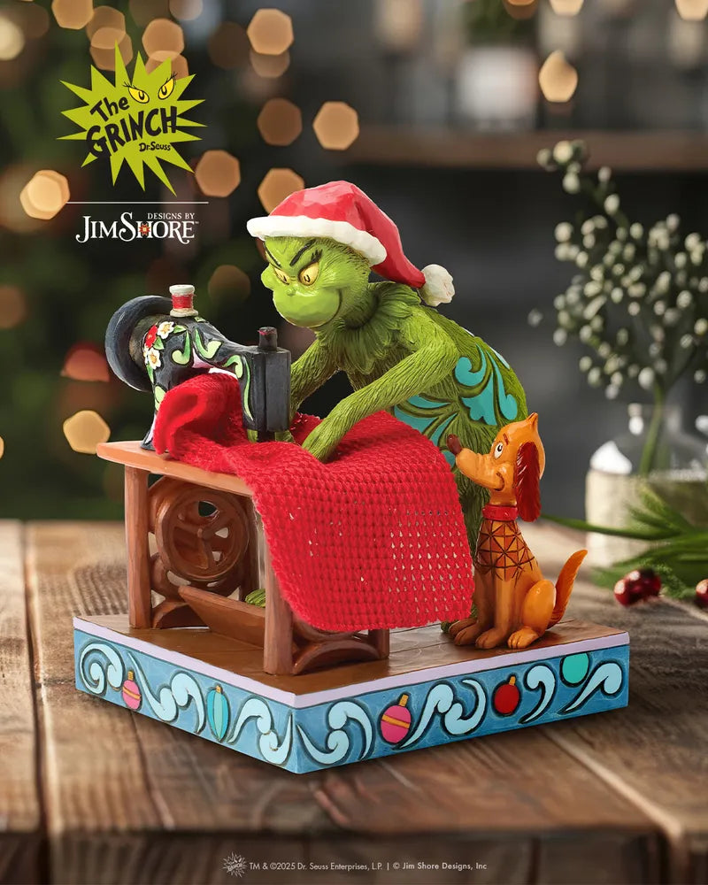Dr Seuss The Grinch by Jim Shore - Grinch Sewing Santa Suit