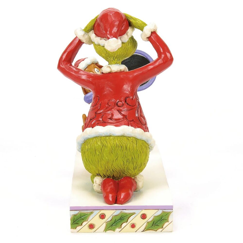 Dr Seuss The Grinch by Jim Shore - Max Holding Mirror For Grinch