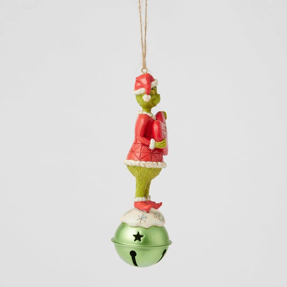 Dr Seuss The Grinch by Jim Shore - Grinch on Bell Dated 2025 Hanging Ornament