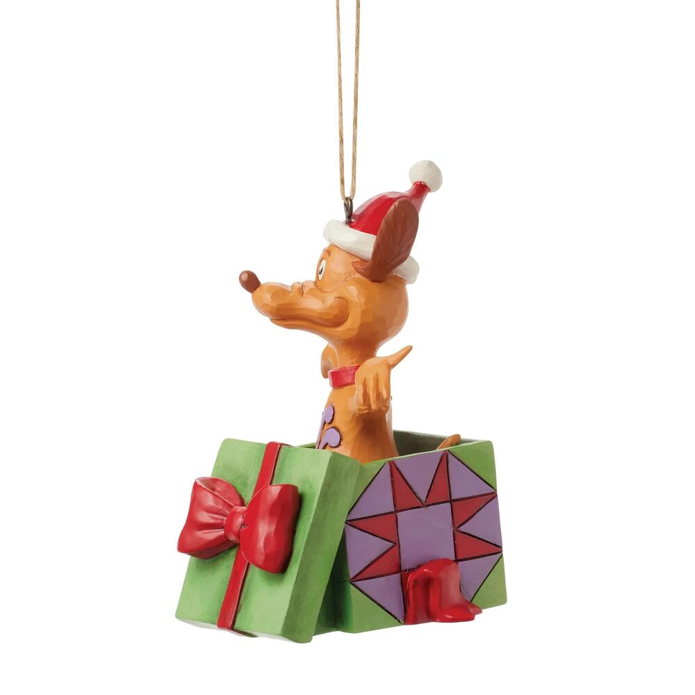 Dr Seuss The Grinch by Jim Shore - Max in Present Hanging Ornament