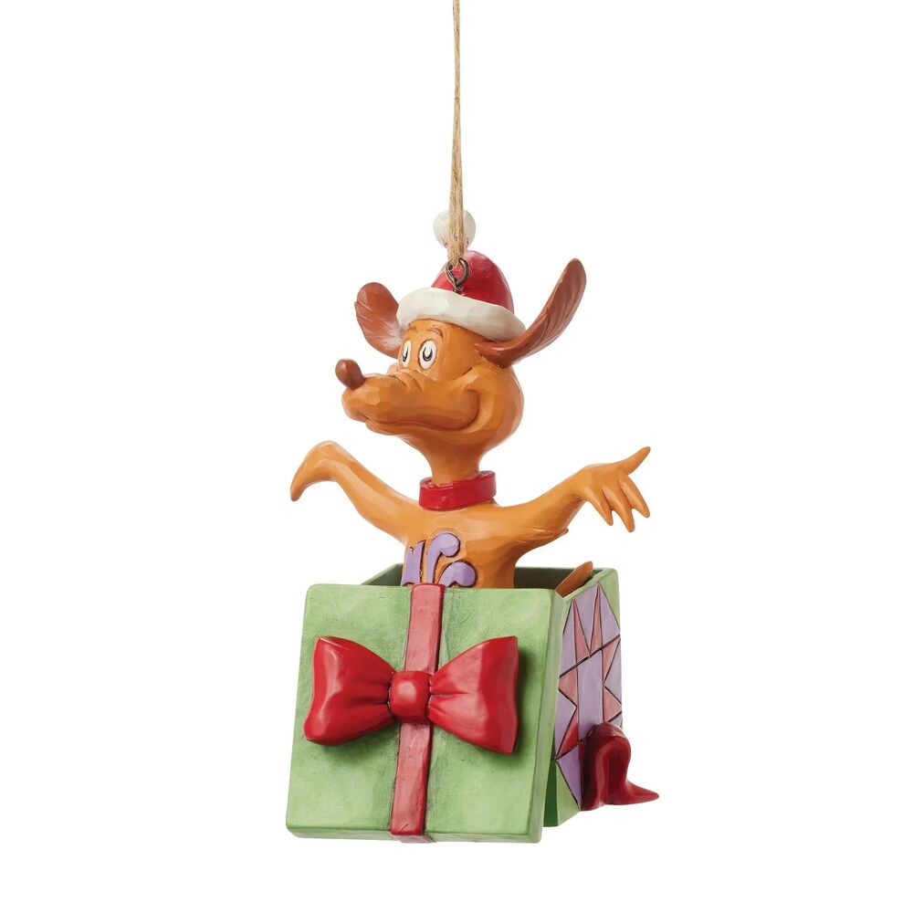Dr Seuss The Grinch by Jim Shore - Max in Present Hanging Ornament