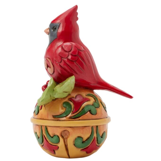 Jim Shore Heartwood Creek - Cardinal on Jingle Bell Mini Figurine