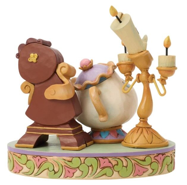 Jim Shore Disney Traditions - Beauty & the Beast - Lumiere, Mrs. Potts, Chip & Cogsworth - The Heart of the Castle