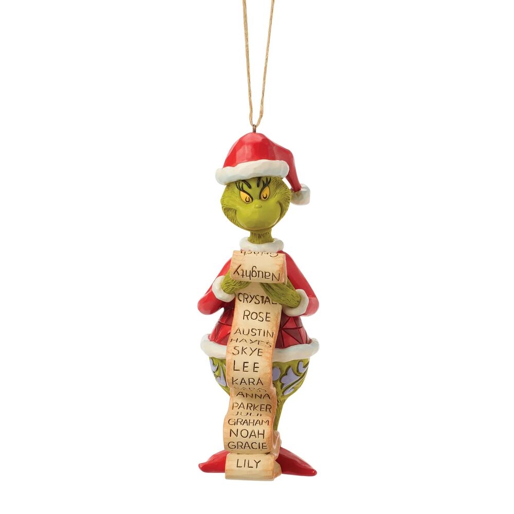 Dr Seuss The Grinch by Jim Shore - Grinch with List Hanging Ornament
