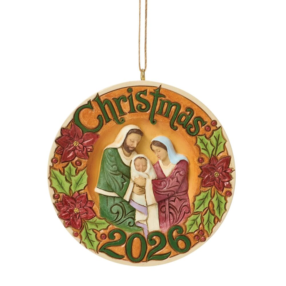 Jim Shore Heartwood Creek - Dated 2026 Holy Family Hanging Ornament
