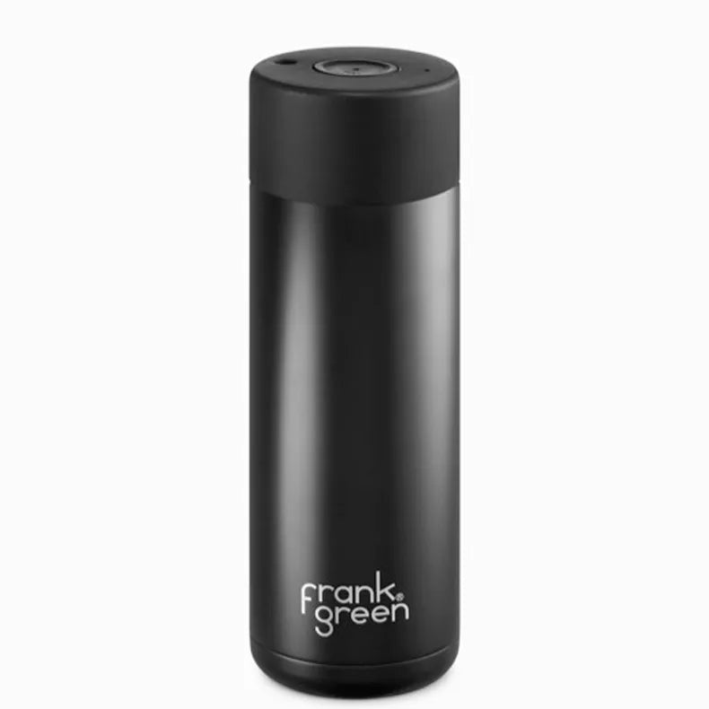 Frank Green Reusable Bottle - Ceramic 595ml Black Push Button