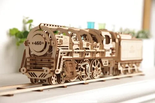 Ugears Wooden Model - Steam Locomotive with Tender