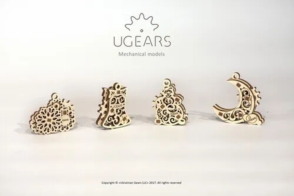 Ugears U-Fidget Wooden Model - Gearsmas (Set of 4)