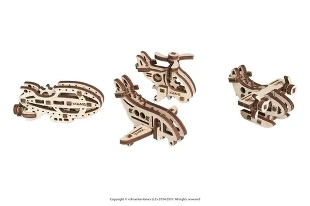 Ugears U-Fidget Wooden Model - Planes (Set of 4)