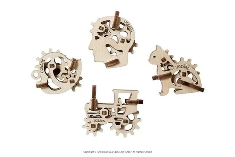 Ugears U-Fidget Wooden Model - Tribiks (Set of 4)