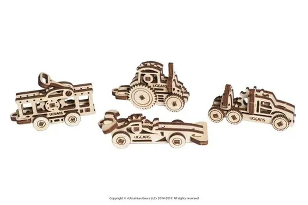 Ugears U-Fidget Wooden Model - Vehicles (Set of 4)