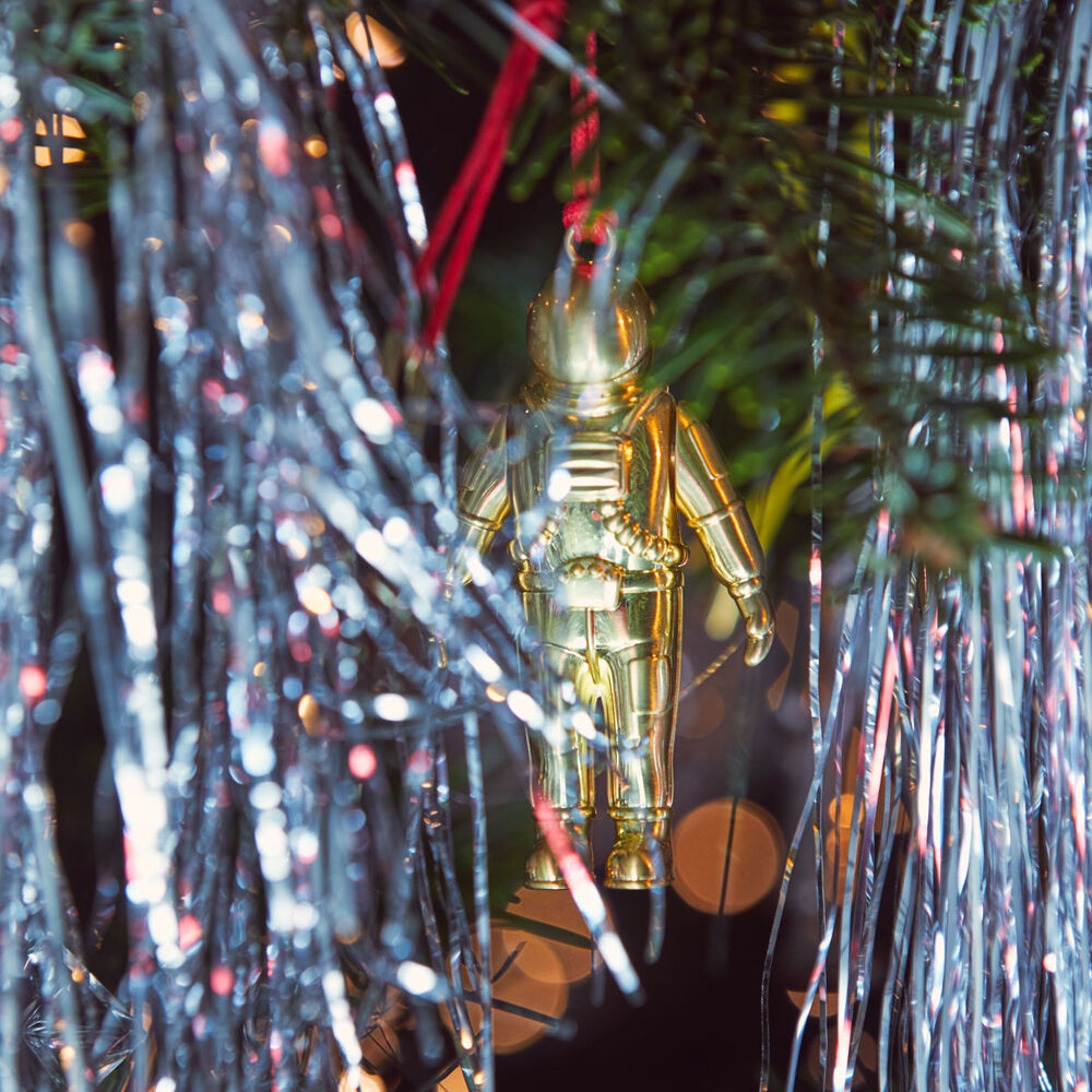Waterford Golden Christmas Spaceman Hanging Ornament