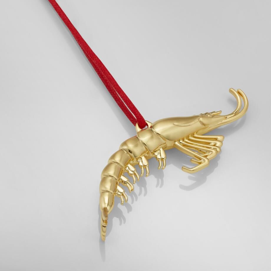 Waterford Golden Christmas Shrimp Hanging Ornament