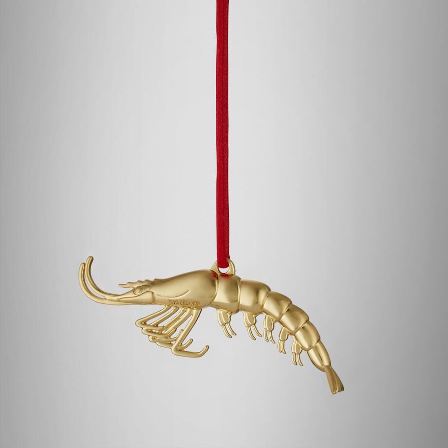 Waterford Golden Christmas Shrimp Hanging Ornament