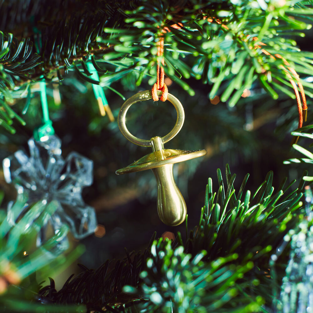 Waterford Golden Christmas Pacifier Hanging Ornament