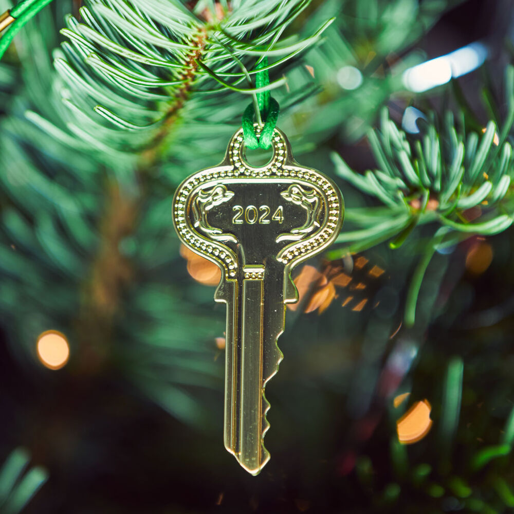 Waterford Golden Christmas Key Hanging Ornament