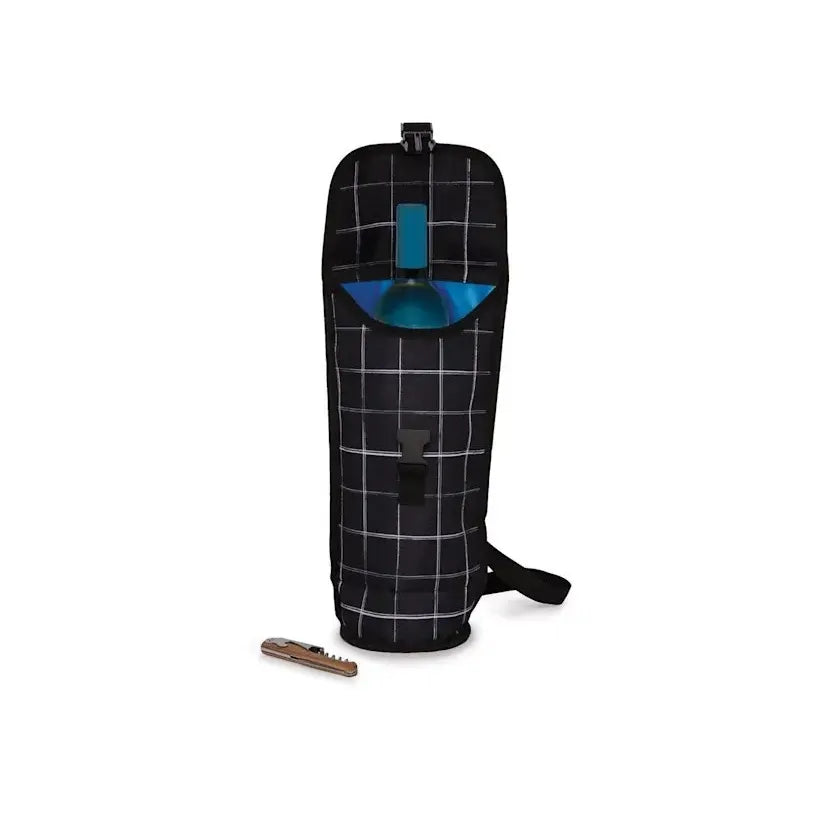 Packit Freezable Napa Wine Bag - Black Grid