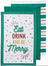 Cheer Kitchen Towel 3 Pack - Green