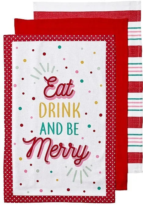 Cheer Kitchen Towel 3 Pack - Red