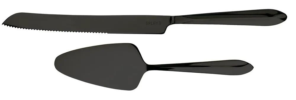 Splayd Cake Knife And Cake Server Black Set