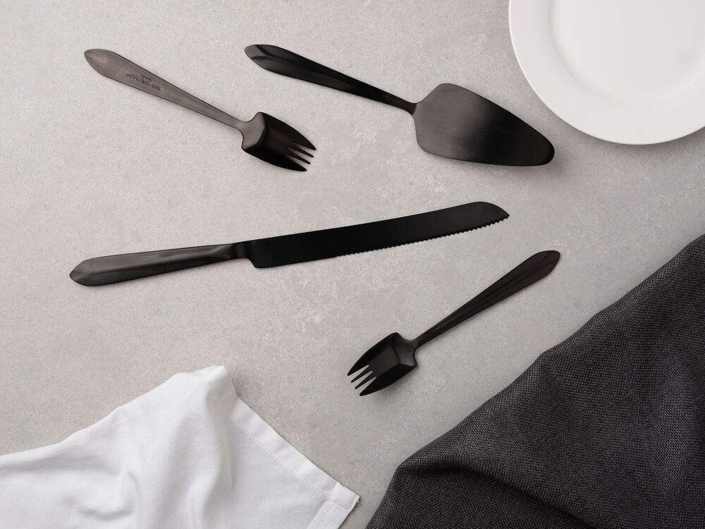 Splayd Cake Knife And Cake Server Black Set