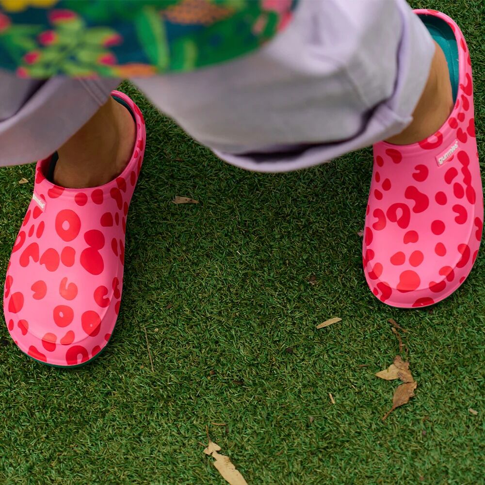 Gummies Memory Foam Clog - Cheetah Spot Pink