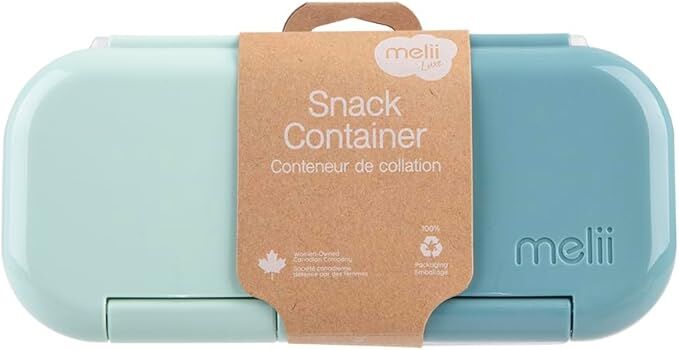 Melii - Luxe 2-Compartment Snack Containers Blue Mint (Set of 2)