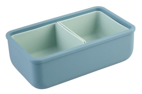 Melii - Luxe Silicone Bento Box with Dividers 700ml Blue Mint