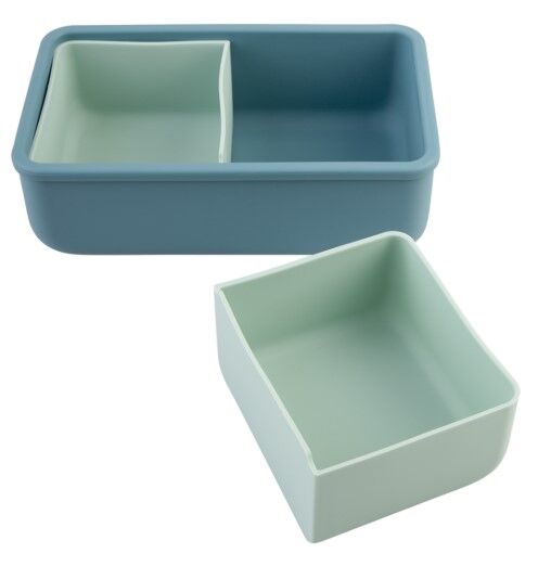 Melii - Luxe Silicone Bento Box with Dividers 700ml Blue Mint