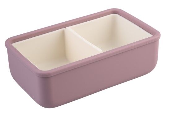 Melii - Luxe Silicone Bento Box with Dividers 700ml Pink Ivory