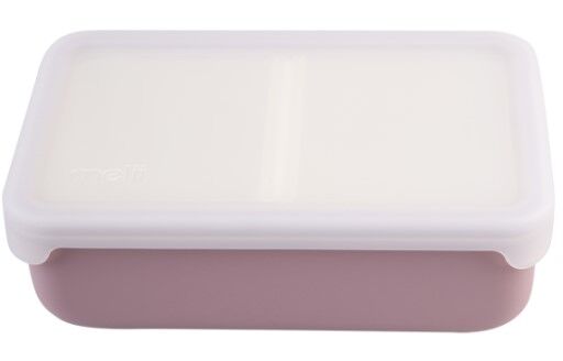 Melii - Luxe Silicone Bento Box with Dividers 700ml Pink Ivory