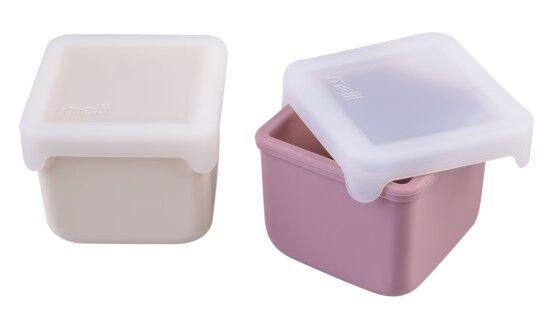Melii - Luxe Silicone Snack Containers 236ml Pink Ivory (Set of 2)