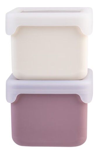 Melii - Luxe Silicone Snack Containers 236ml Pink Ivory (Set of 2)