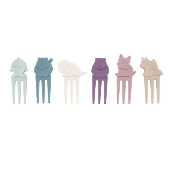 Melii - Luxe Food Picks Animals (Assorted Set of 6)