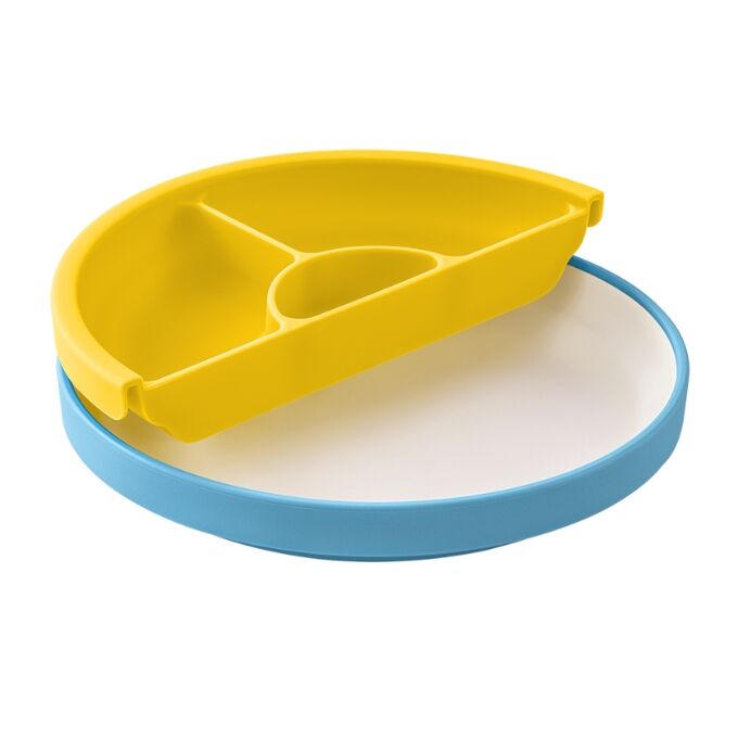 Omie - Toddler Plate & Divider Blue