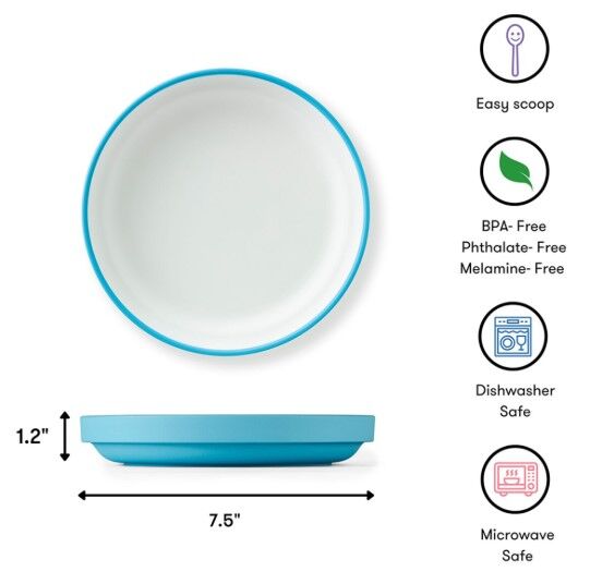 Omie - Toddler Plate & Divider Blue