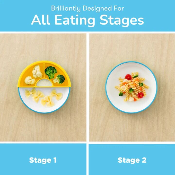 Omie - Toddler Plate & Divider Blue