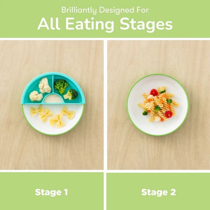 Omie - Toddler Plate & Divider Green