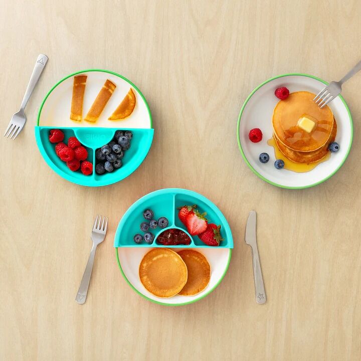 Omie - Toddler Plate & Divider Green