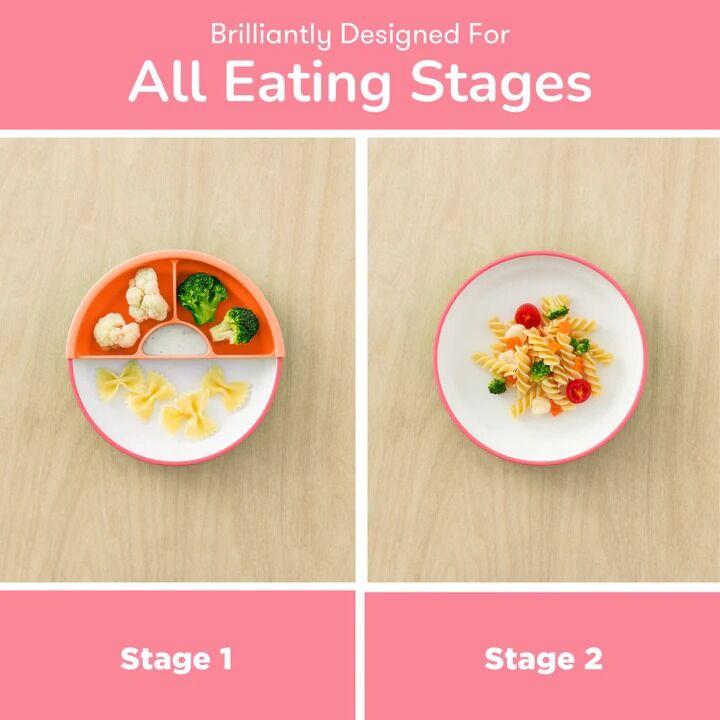 Omie - Toddler Plate & Divider Pink