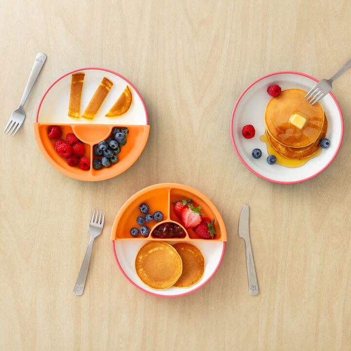Omie - Toddler Plate & Divider Pink