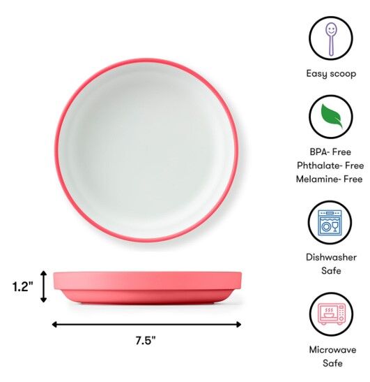 Omie - Toddler Plate & Divider Pink