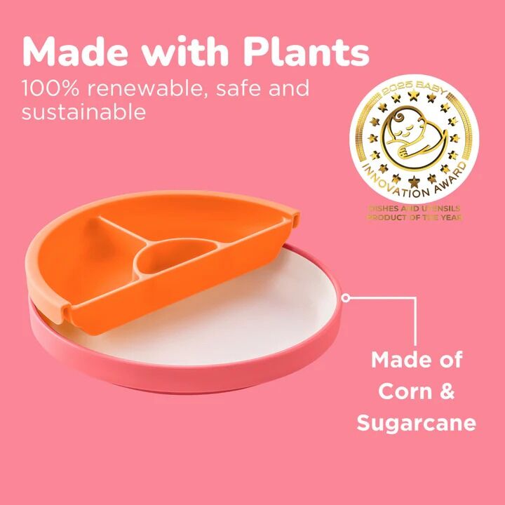 Omie - Toddler Plate & Divider Pink