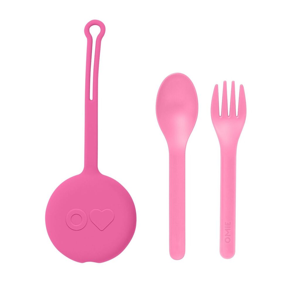 Omie - OmiePod Cutlery Set 3pc Bubble Pink