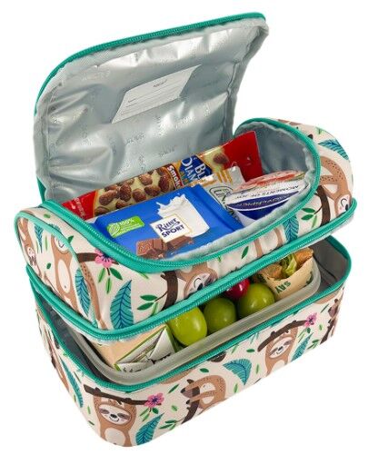Sachi Insulated Double Decker Lunch Bag - Sleepy Sloths