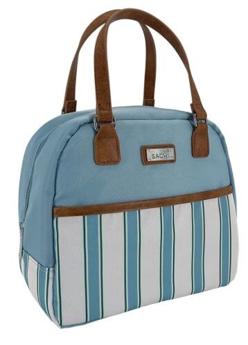Sachi Insulated Cali Lunch Bag - Hazy Blue Stripes