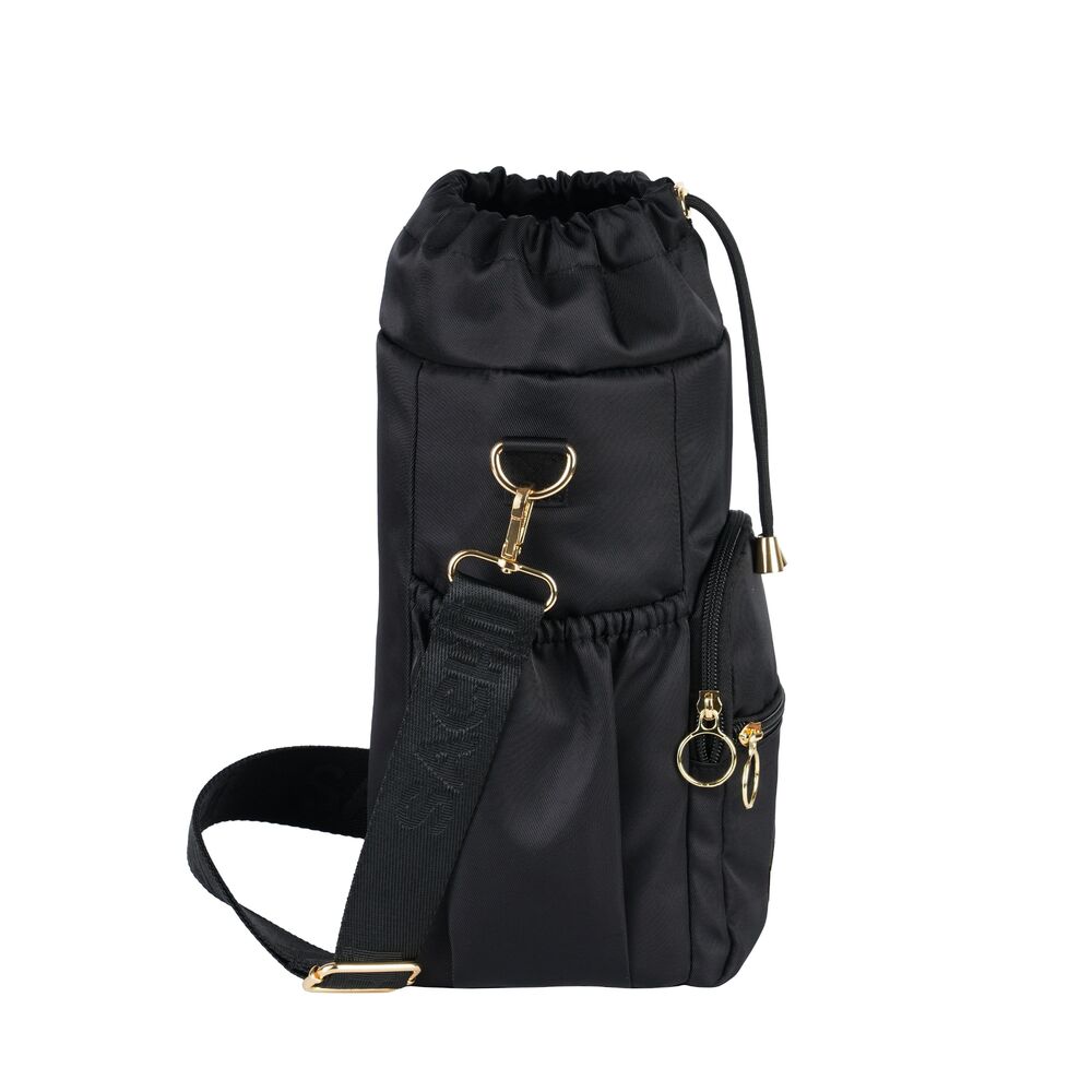 Sachi Crossbody Insulated Bottle Bag - Black - Large