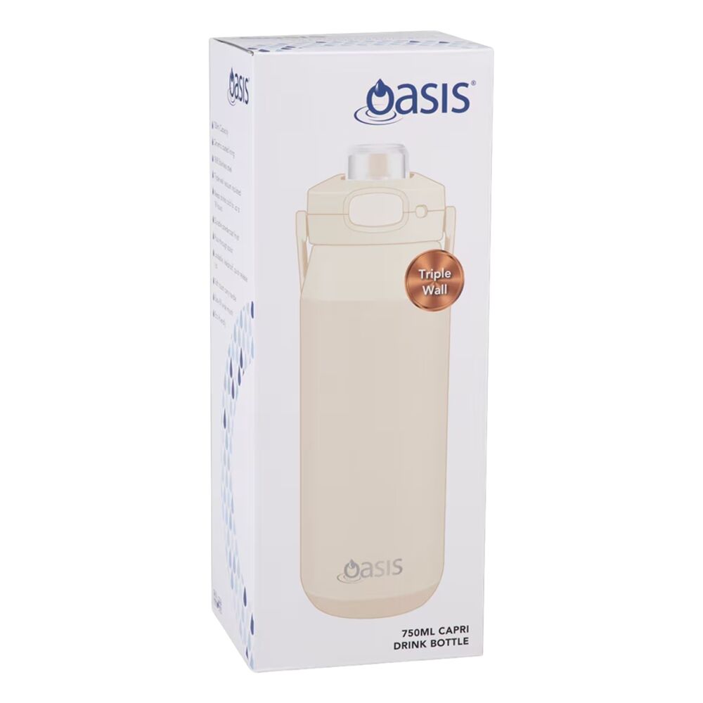 Oasis Capri Triple Wall Insulated Water Bottle - 750ml Alabaster