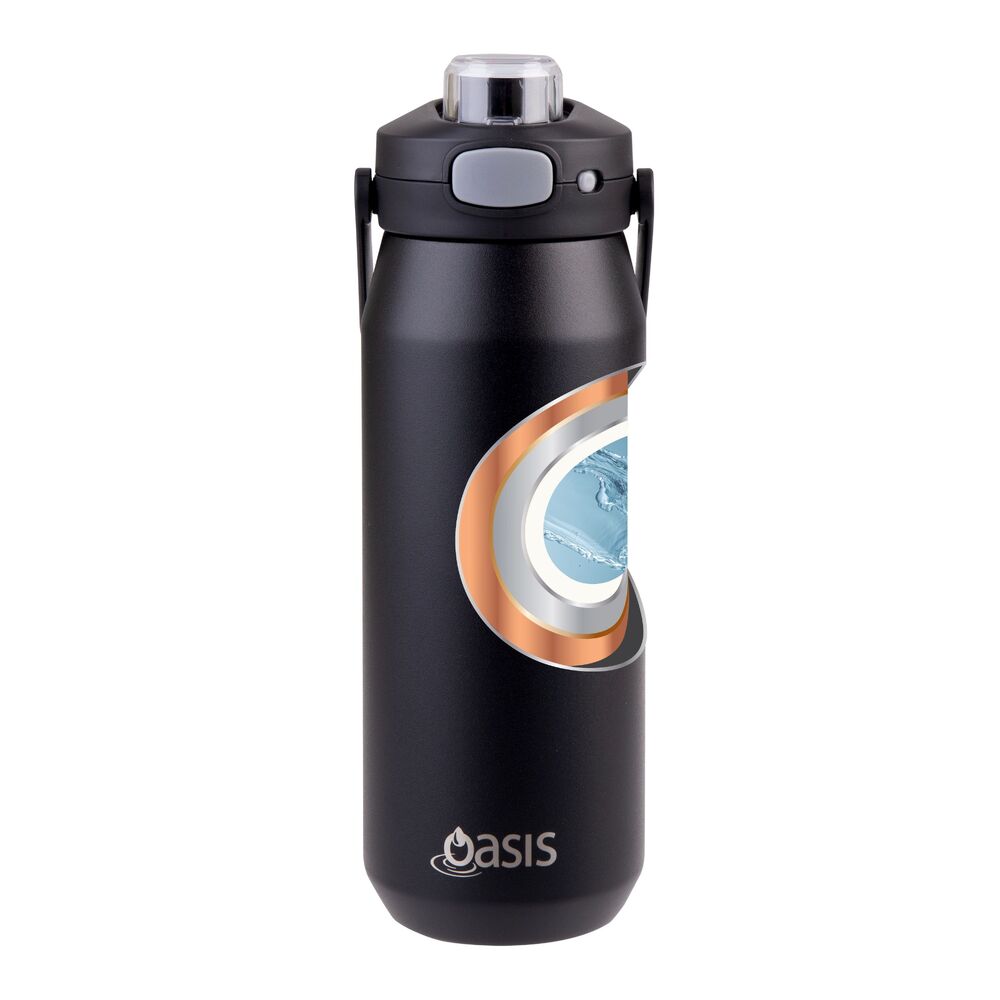 Oasis Capri Triple Wall Insulated Water Bottle - 750ml Black